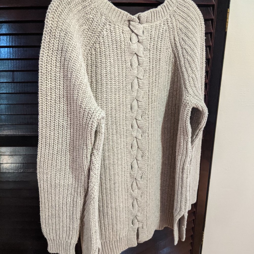 AERIE Braid Back Sweater